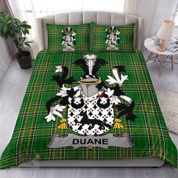 Irish Duane or O'Devine Coat of Arms Family Crest Ireland Bedding Set Irish National Tartan Irish County Bedding Set Duvet Covers
