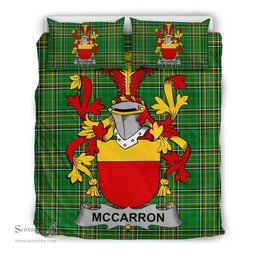 Irish McCarron Coat of Arms Family Crest Ireland Bedding Set Irish National Tartan Irish County Bedding Set Duvet Covers