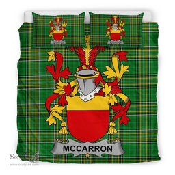 Irish McCarron Coat of Arms Family Crest Ireland Bedding Set Irish National Tartan Irish County Bedding Set Duvet Covers