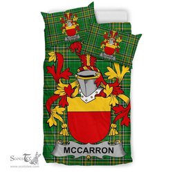 Irish McCarron Coat of Arms Family Crest Ireland Bedding Set Irish National Tartan Irish County Bedding Set Duvet Covers