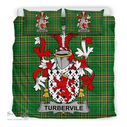 Irish Tubervile or Tuberville Coat of Arms Family Crest Ireland Bedding Set Irish National Tartan Irish County Bedding Set Duvet Covers