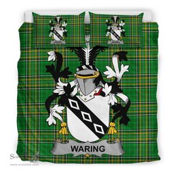 Irish Waring Coat of Arms Family Crest Ireland Bedding Set Irish National Tartan Irish County Bedding Set Duvet Covers