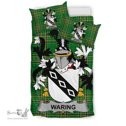 Irish Waring Coat of Arms Family Crest Ireland Bedding Set Irish National Tartan Irish County Bedding Set Duvet Covers
