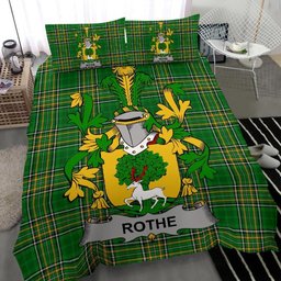 Irish Rothe Coat of Arms Family Crest Ireland Bedding Set Irish National Tartan Irish County Bedding Set Duvet Covers