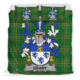 Irish Geary or O'Geary Coat of Arms Family Crest Ireland Bedding Set Irish National Tartan Irish County Bedding Set Duvet Covers