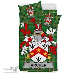 Irish Archer Coat of Arms Family Crest Ireland Bedding Set Irish National Tartan Irish County Bedding Set Duvet Covers