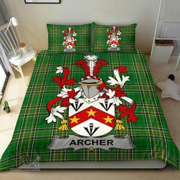 Irish Archer Coat of Arms Family Crest Ireland Bedding Set Irish National Tartan Irish County Bedding Set Duvet Covers