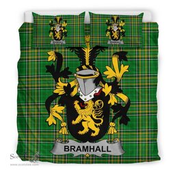 Irish Bramhall Coat of Arms Family Crest Ireland Bedding Set Irish National Tartan Irish County Bedding Set Duvet Covers