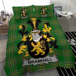 Irish Bramhall Coat of Arms Family Crest Ireland Bedding Set Irish National Tartan Irish County Bedding Set Duvet Covers