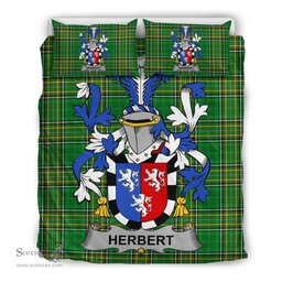 Irish Herbert Coat of Arms Family Crest Ireland Bedding Set Irish National Tartan Irish County Bedding Set Duvet Covers