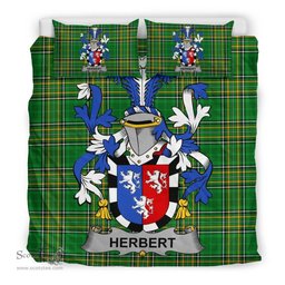 Irish Herbert Coat of Arms Family Crest Ireland Bedding Set Irish National Tartan Irish County Bedding Set Duvet Covers