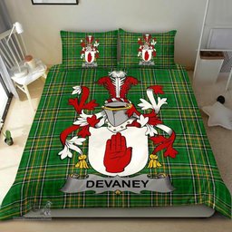 Irish Devaney or O'Devaney Coat of Arms Family Crest Ireland Bedding Set Irish National Tartan Irish County Bedding Set Duvet Covers