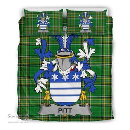 Irish Pitt Coat of Arms Family Crest Ireland Bedding Set Irish National Tartan Irish County Bedding Set Duvet Covers