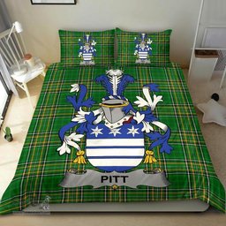 Irish Pitt Coat of Arms Family Crest Ireland Bedding Set Irish National Tartan Irish County Bedding Set Duvet Covers