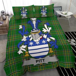 Irish Pitt Coat of Arms Family Crest Ireland Bedding Set Irish National Tartan Irish County Bedding Set Duvet Covers