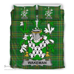 Irish Wakeman Coat of Arms Family Crest Ireland Bedding Set Irish National Tartan Irish County Bedding Set Duvet Covers