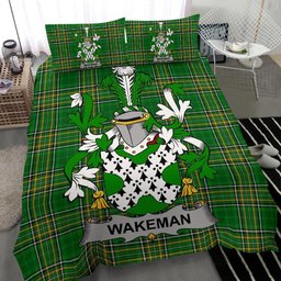 Irish Wakeman Coat of Arms Family Crest Ireland Bedding Set Irish National Tartan Irish County Bedding Set Duvet Covers