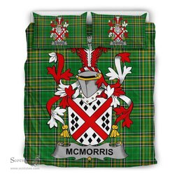 Irish McMorris or McMoresh Coat of Arms Family Crest Ireland Bedding Set Irish National Tartan Irish County Bedding Set Duvet Covers