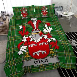 Irish Craig Coat of Arms Family Crest Ireland Bedding Set Irish National Tartan Irish County Bedding Set Duvet Covers