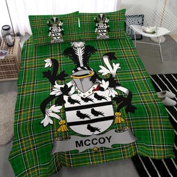Irish McCoy Coat of Arms Family Crest Ireland Bedding Set Irish National Tartan Irish County Bedding Set Duvet Covers