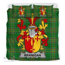 Irish Branigan or O'Branagan Coat of Arms Family Crest Ireland Bedding Set Irish National Tartan Irish County Bedding Set Duvet Covers