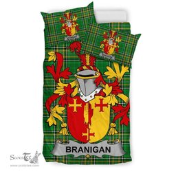Irish Branigan or O'Branagan Coat of Arms Family Crest Ireland Bedding Set Irish National Tartan Irish County Bedding Set Duvet Covers