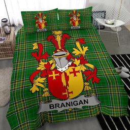 Irish Branigan or O'Branagan Coat of Arms Family Crest Ireland Bedding Set Irish National Tartan Irish County Bedding Set Duvet Covers