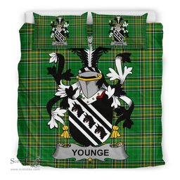 Irish Younge Coat of Arms Family Crest Ireland Bedding Set Irish National Tartan Irish County Bedding Set Duvet Covers