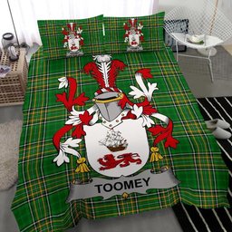 Irish Toomey or O'Twomey Coat of Arms Family Crest Ireland Bedding Set Irish National Tartan Irish County Bedding Set Duvet Covers