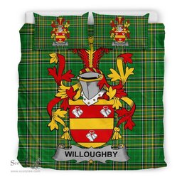 Irish Willoughby Coat of Arms Family Crest Ireland Bedding Set Irish National Tartan Irish County Bedding Set Duvet Covers
