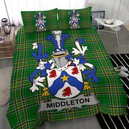 Irish Middleton Coat of Arms Family Crest Ireland Bedding Set Irish National Tartan Irish County Bedding Set Duvet Covers