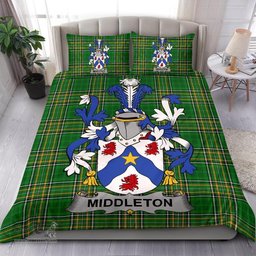 Irish Middleton Coat of Arms Family Crest Ireland Bedding Set Irish National Tartan Irish County Bedding Set Duvet Covers