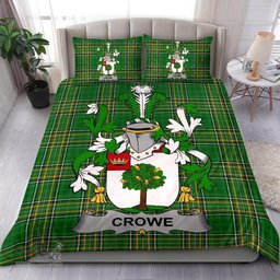 Irish Crowe or McEnchroe Coat of Arms Family Crest Ireland Bedding Set Irish National Tartan Irish County Bedding Set Duvet Covers