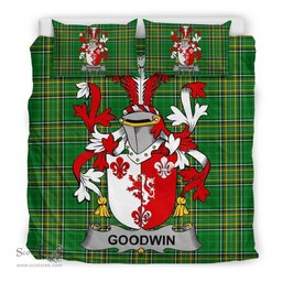 Irish Goodwin Coat of Arms Family Crest Ireland Bedding Set Irish National Tartan Irish County Bedding Set Duvet Covers