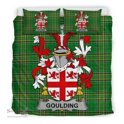 Irish Goulding or O'Goillin Coat of Arms Family Crest Ireland Bedding Set Irish National Tartan Irish County Bedding Set Duvet Covers