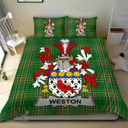 Irish Weston Coat of Arms Family Crest Ireland Bedding Set Irish National Tartan Irish County Bedding Set Duvet Covers