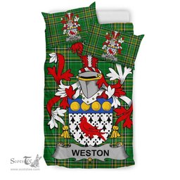 Irish Weston Coat of Arms Family Crest Ireland Bedding Set Irish National Tartan Irish County Bedding Set Duvet Covers