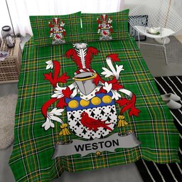 Irish Weston Coat of Arms Family Crest Ireland Bedding Set Irish National Tartan Irish County Bedding Set Duvet Covers