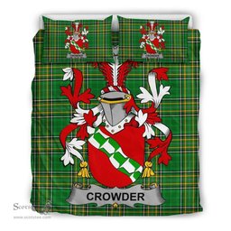 Irish Crowder Coat of Arms Family Crest Ireland Bedding Set Irish National Tartan Irish County Bedding Set Duvet Covers