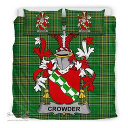 Irish Crowder Coat of Arms Family Crest Ireland Bedding Set Irish National Tartan Irish County Bedding Set Duvet Covers