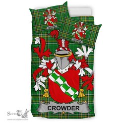Irish Crowder Coat of Arms Family Crest Ireland Bedding Set Irish National Tartan Irish County Bedding Set Duvet Covers