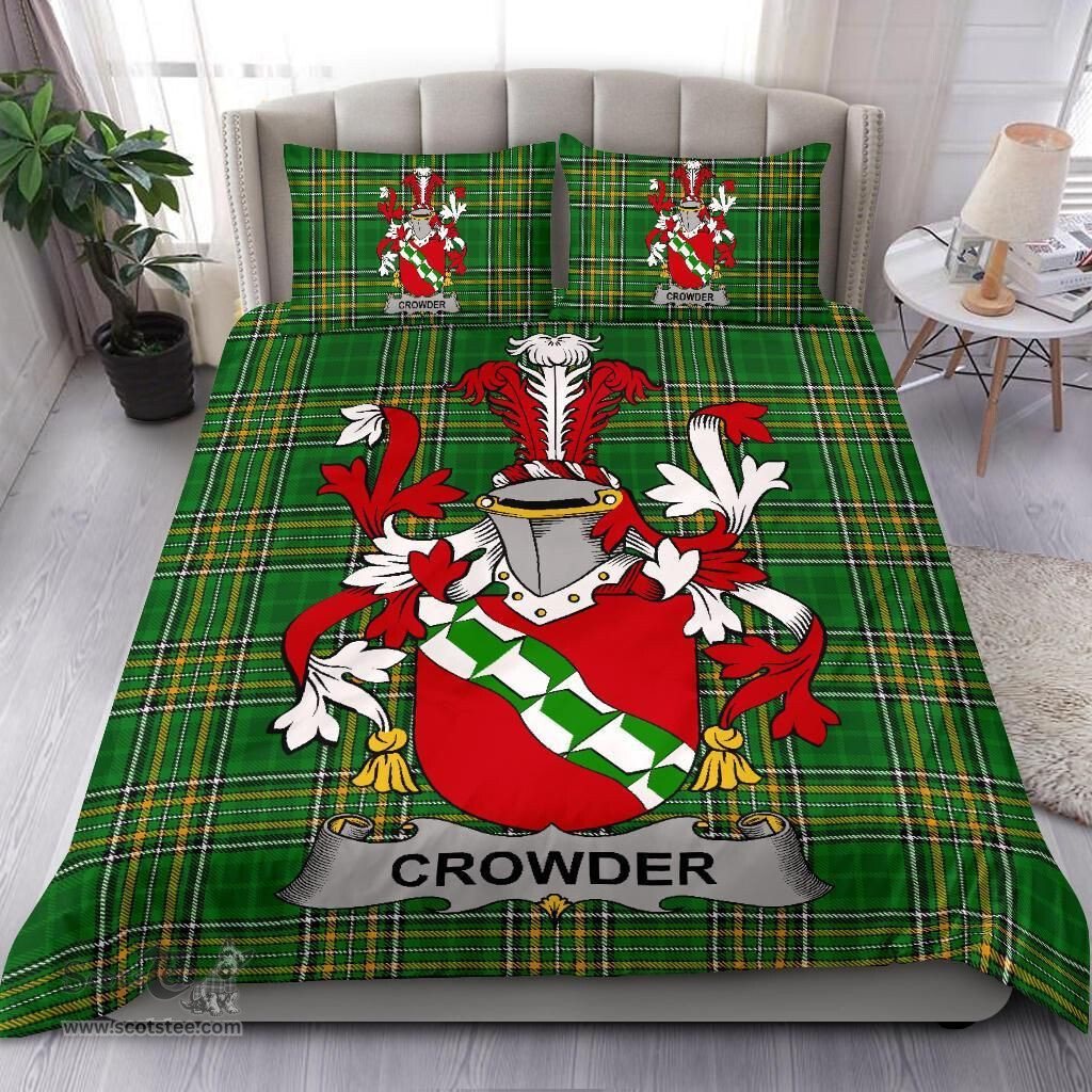 Irish Crowder Coat of Arms Family Crest Ireland Bedding Set Irish National Tartan Irish County Bedding Set Duvet Covers