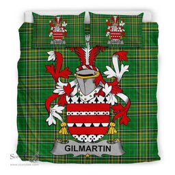 Irish Gilmartin or Kilmartin Coat of Arms Family Crest Ireland Bedding Set Irish National Tartan Irish County Bedding Set Duvet Covers