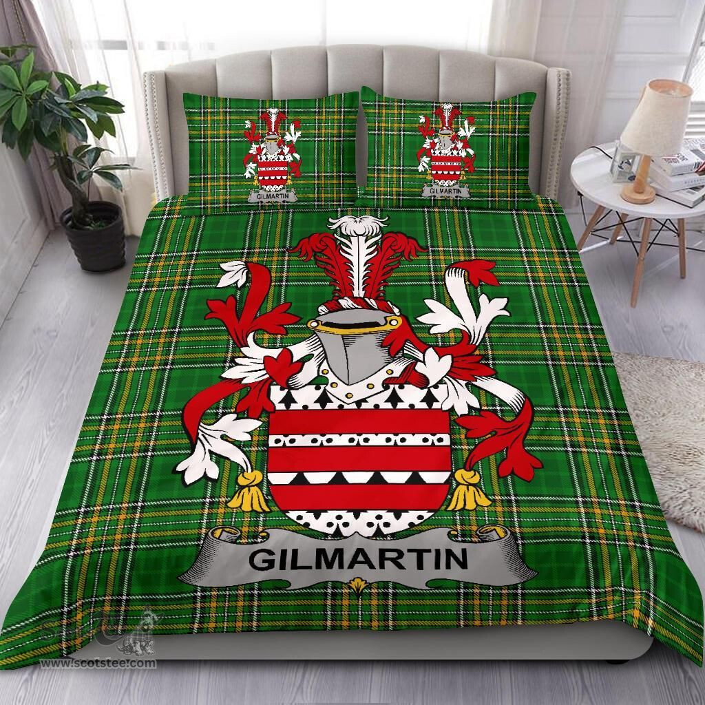 Irish Gilmartin or Kilmartin Coat of Arms Family Crest Ireland Bedding Set Irish National Tartan Irish County Bedding Set Duvet Covers