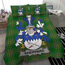 Irish Sheppard Coat of Arms Family Crest Ireland Bedding Set Irish National Tartan Irish County Bedding Set Duvet Covers