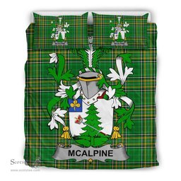 Irish McAlpine or MacAlpin Coat of Arms Family Crest Ireland Bedding Set Irish National Tartan Irish County Bedding Set Duvet Covers