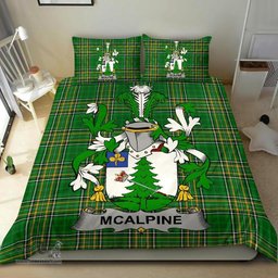 Irish McAlpine or MacAlpin Coat of Arms Family Crest Ireland Bedding Set Irish National Tartan Irish County Bedding Set Duvet Covers
