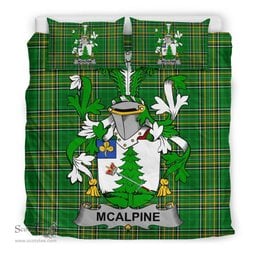 Irish McAlpine or MacAlpin Coat of Arms Family Crest Ireland Bedding Set Irish National Tartan Irish County Bedding Set Duvet Covers