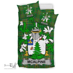 Irish McAlpine or MacAlpin Coat of Arms Family Crest Ireland Bedding Set Irish National Tartan Irish County Bedding Set Duvet Covers
