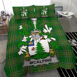 Irish McAlpine or MacAlpin Coat of Arms Family Crest Ireland Bedding Set Irish National Tartan Irish County Bedding Set Duvet Covers